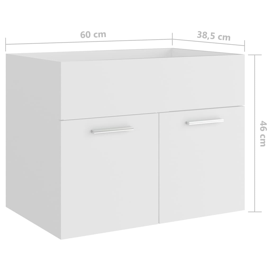 Waschbeckenunterschrank Weiß 60x38,5x46 cm Holzwerkstoff - Pazzar.ch