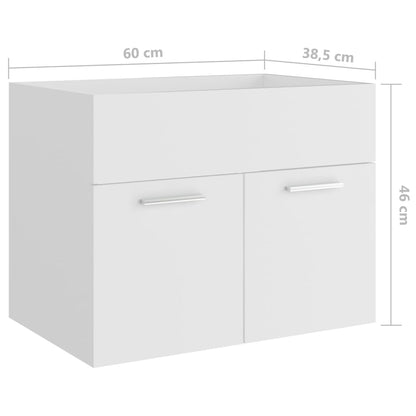 Waschbeckenunterschrank Weiß 60x38,5x46 cm Holzwerkstoff - Pazzar.ch