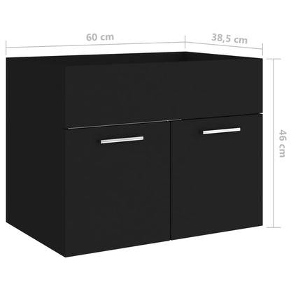 Waschbeckenunterschrank Schwarz 60x38,5x46 cm Holzwerkstoff - Pazzar.ch