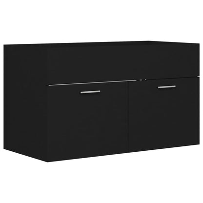 Waschbeckenunterschrank Schwarz 80x38,5x46 cm Holzwerkstoff - Pazzar.ch