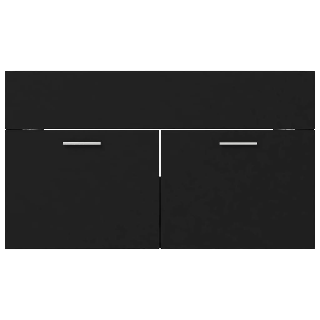 Waschbeckenunterschrank Schwarz 80x38,5x46 cm Holzwerkstoff - Pazzar.ch