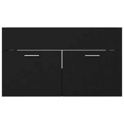 Waschbeckenunterschrank Schwarz 80x38,5x46 cm Holzwerkstoff - Pazzar.ch