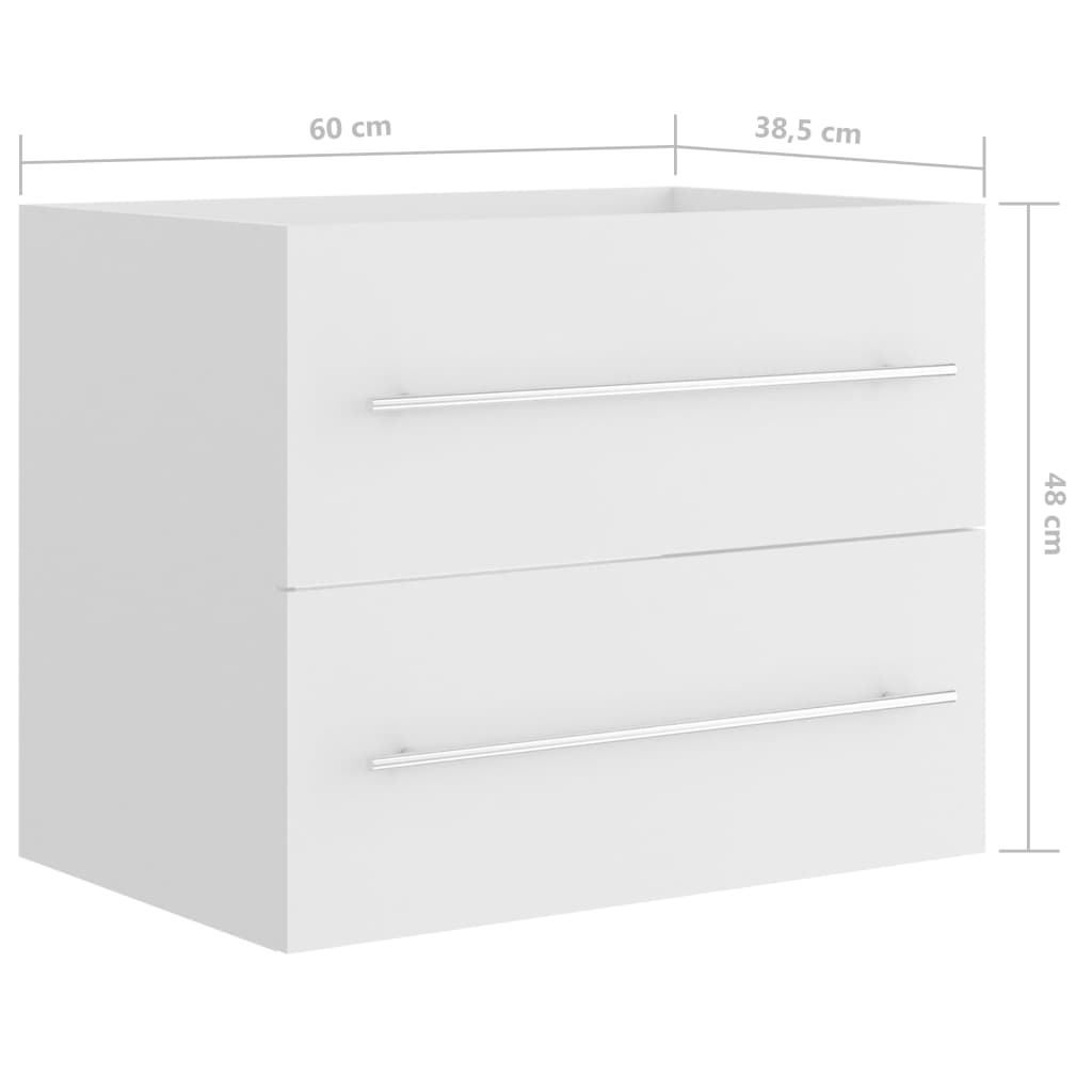 Waschbeckenunterschrank Weiß 60x38,5x48 cm Holzwerkstoff - Pazzar.ch