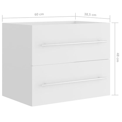 Waschbeckenunterschrank Weiß 60x38,5x48 cm Holzwerkstoff - Pazzar.ch