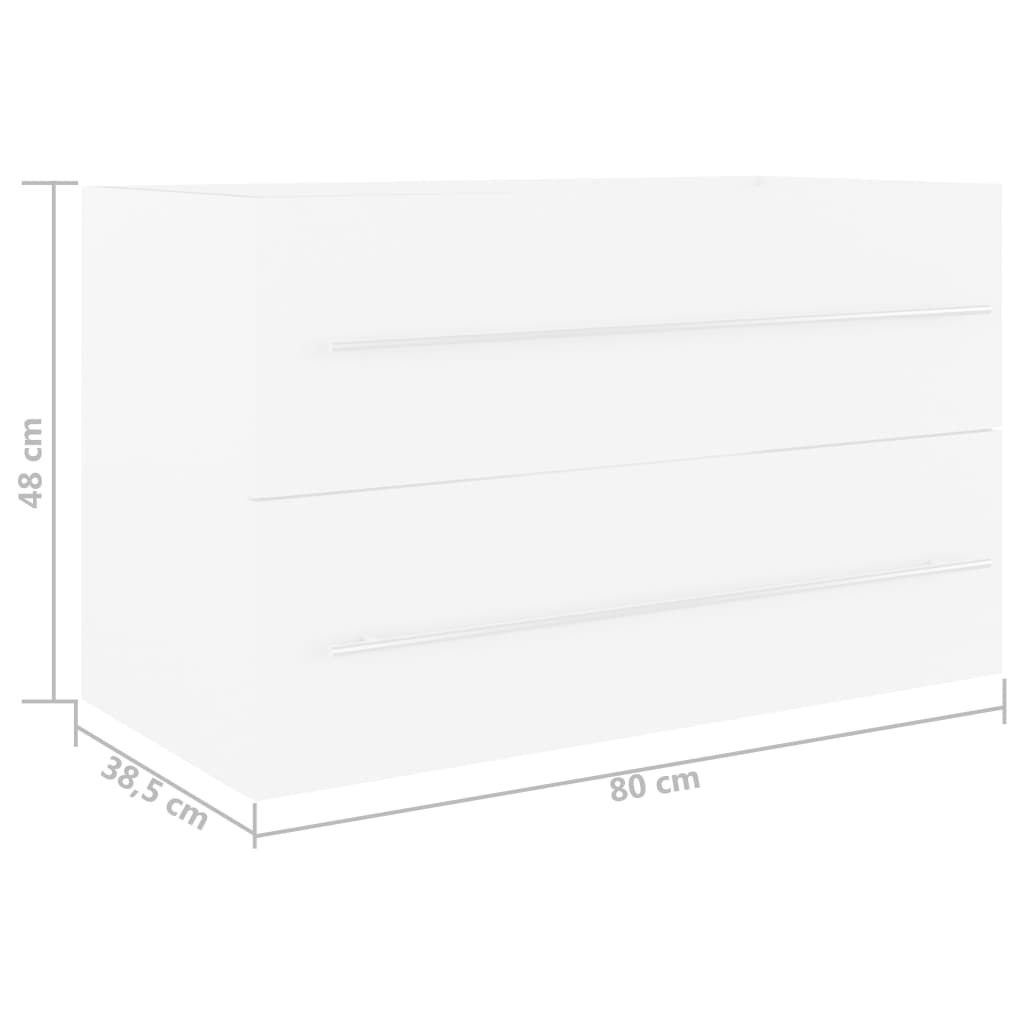 Waschbeckenunterschrank Weiß 80x38,5x48 cm Holzwerkstoff - Pazzar.ch