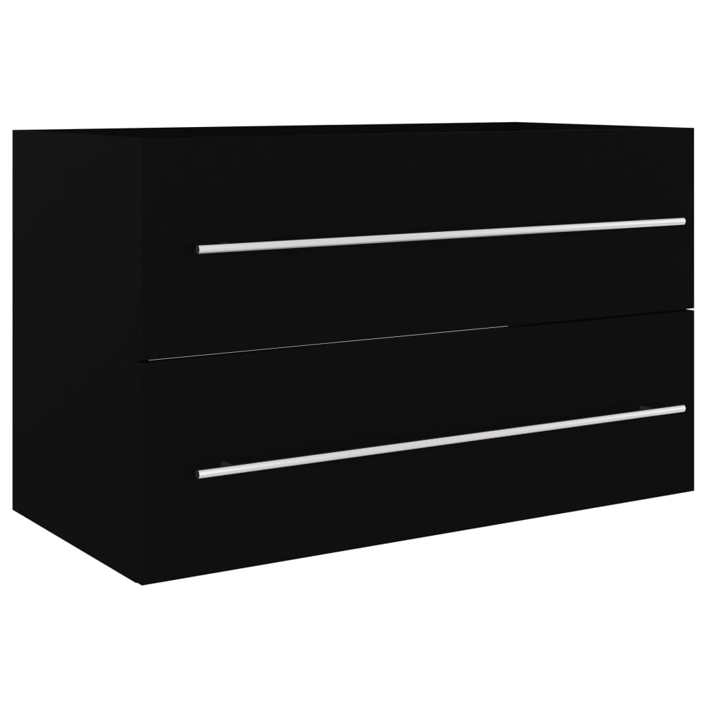 Waschbeckenunterschrank Schwarz 80x38,5x48 cm Holzwerkstoff - Pazzar.ch