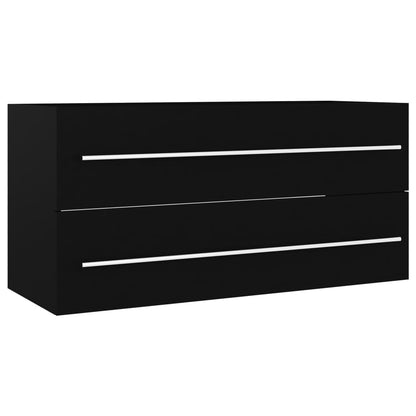 Waschbeckenunterschrank Schwarz 100x38,5x48 cm Holzwerkstoff - Pazzar.ch