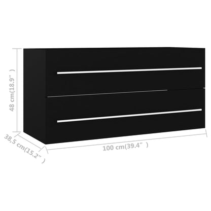 Waschbeckenunterschrank Schwarz 100x38,5x48 cm Holzwerkstoff - Pazzar.ch