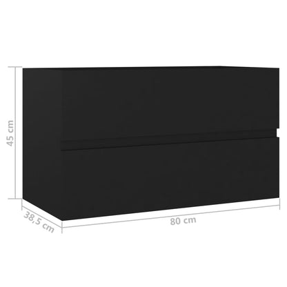 Waschbeckenunterschrank Schwarz 80x38,5x45 cm Holzwerkstoff - Pazzar.ch