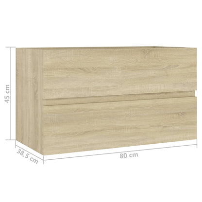 Waschbeckenunterschrank Sonoma-Eiche 80x38,5x45cm Holzwerkstoff - Pazzar.ch