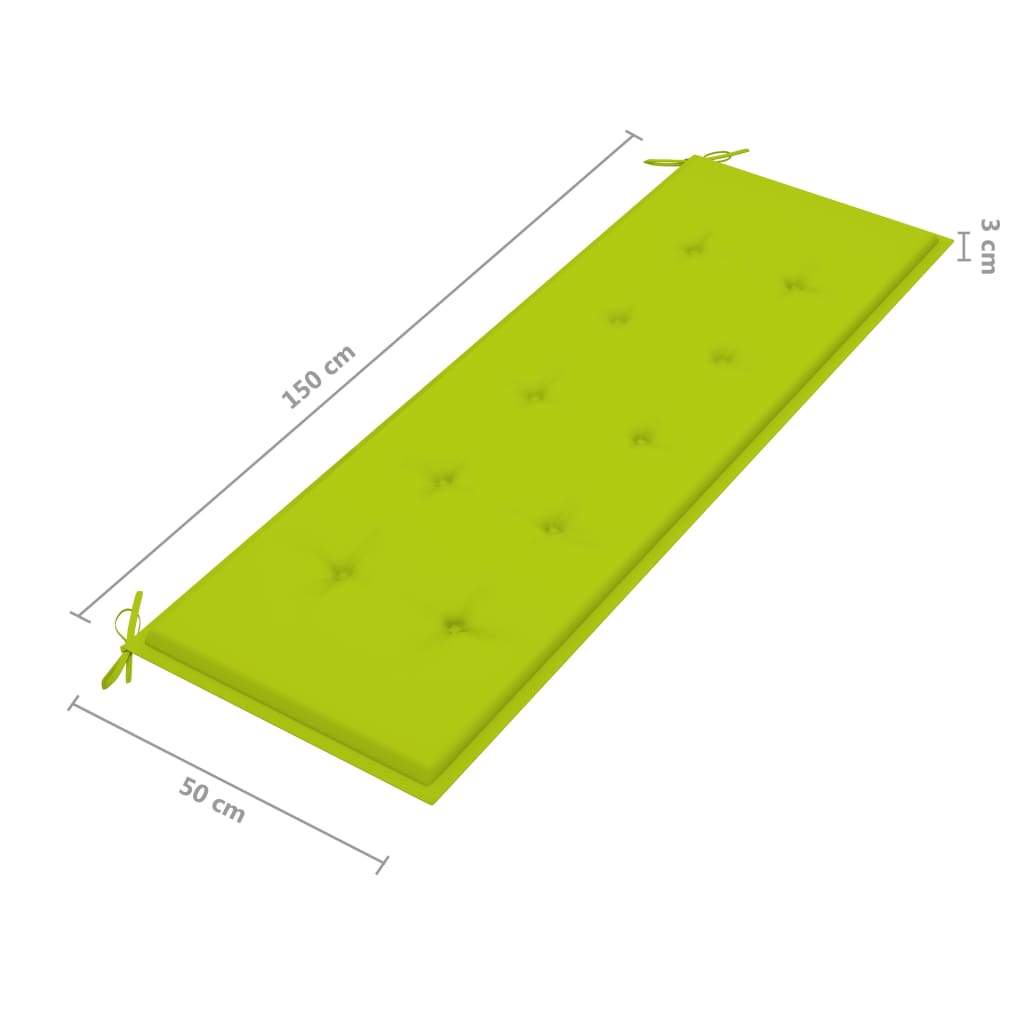 3-Sitzer-Gartenbank mit Auflage 150 cm Massivholz Eukalyptus - Pazzar.ch