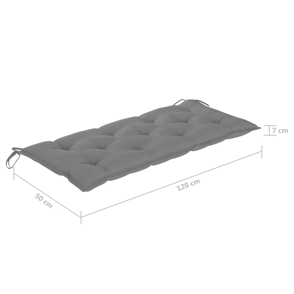 2-Sitzer-Gartenbank mit Auflage 120 cm Grau Eukalyptusholz - Pazzar.ch