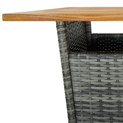 5-tlg. Gartenbar-Set mit Kissen Poly Rattan Grau - Pazzar.ch