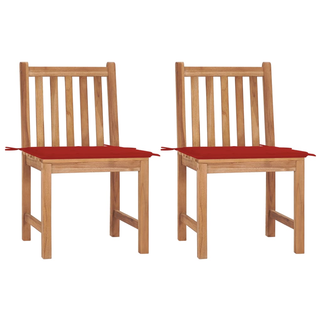 Gartenstühle 2 Stk. mit Kissen Massivholz Teak - Pazzar.ch