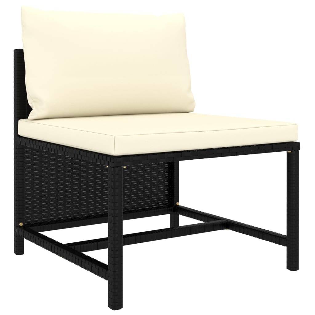 10-tlg. Garten-Lounge-Set mit Kissen Poly Rattan Schwarz - Pazzar.ch