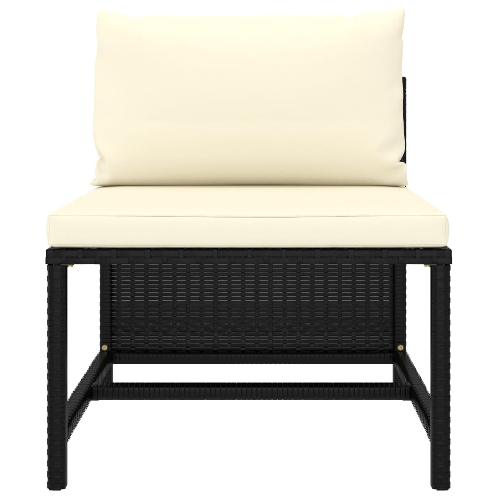 10-tlg. Garten-Lounge-Set mit Kissen Poly Rattan Schwarz - Pazzar.ch