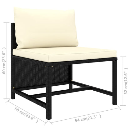 10-tlg. Garten-Lounge-Set mit Kissen Poly Rattan Schwarz - Pazzar.ch