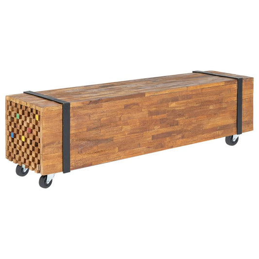 TV-Schrank 110x30x32,5 cm Massivholz Teak - Pazzar.ch