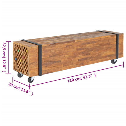 TV-Schrank 110x30x32,5 cm Massivholz Teak - Pazzar.ch