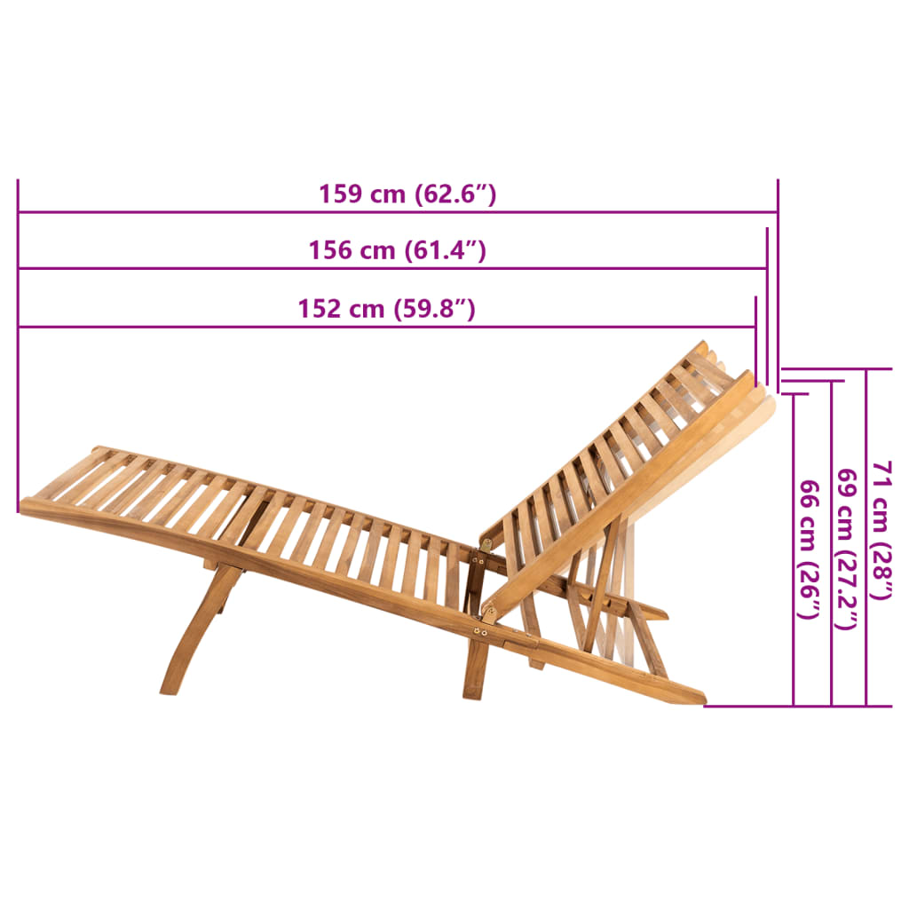 Sonnenliege Massivholz Teak - Pazzar.ch