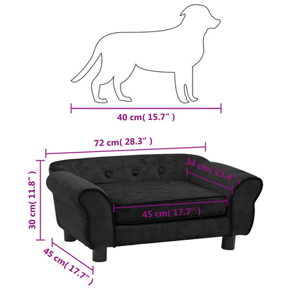 Hundesofa Schwarz 72x45x30 cm Plüsch - Pazzar.ch