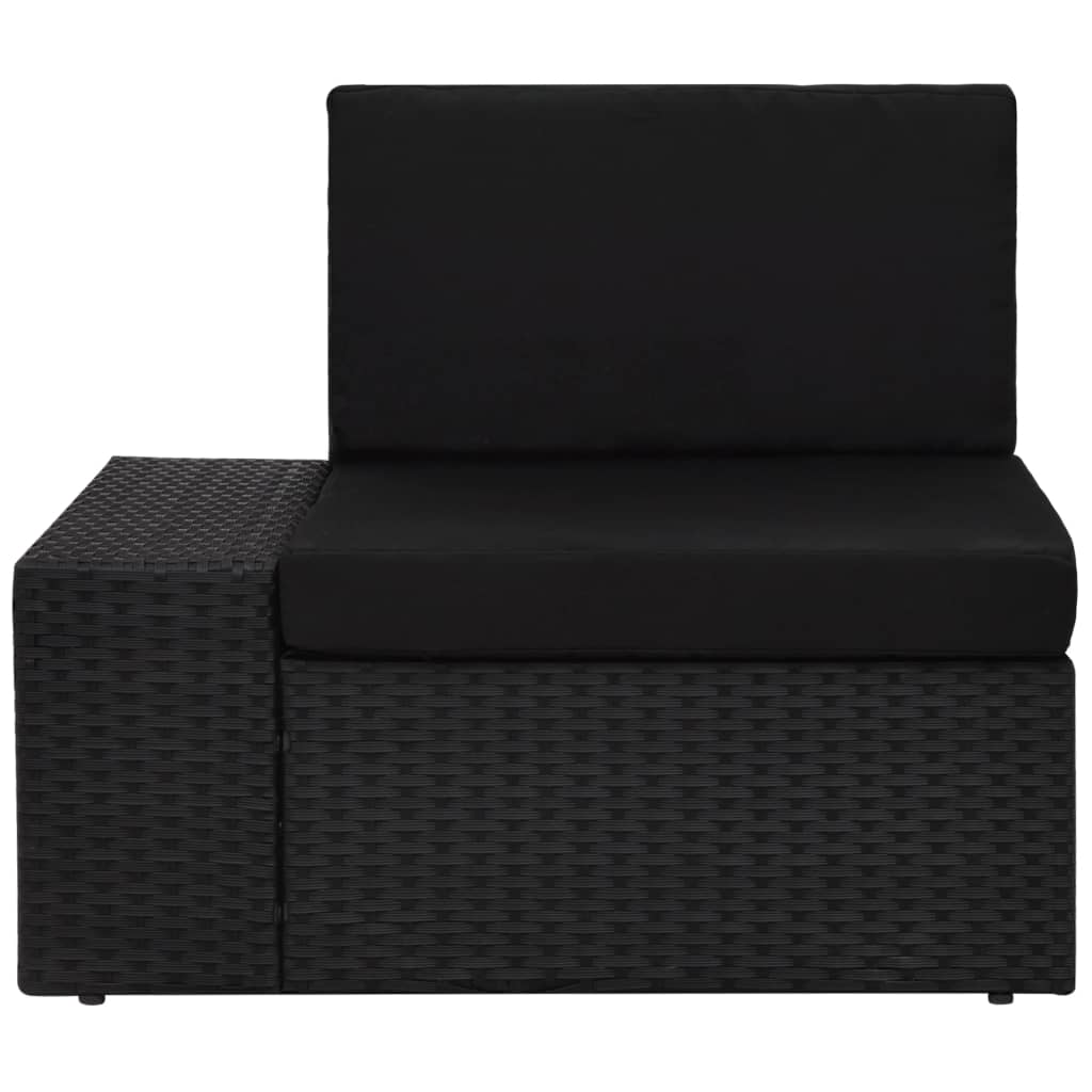 10-tlg. Garten-Lounge-Set mit Kissen Schwarz Poly Rattan