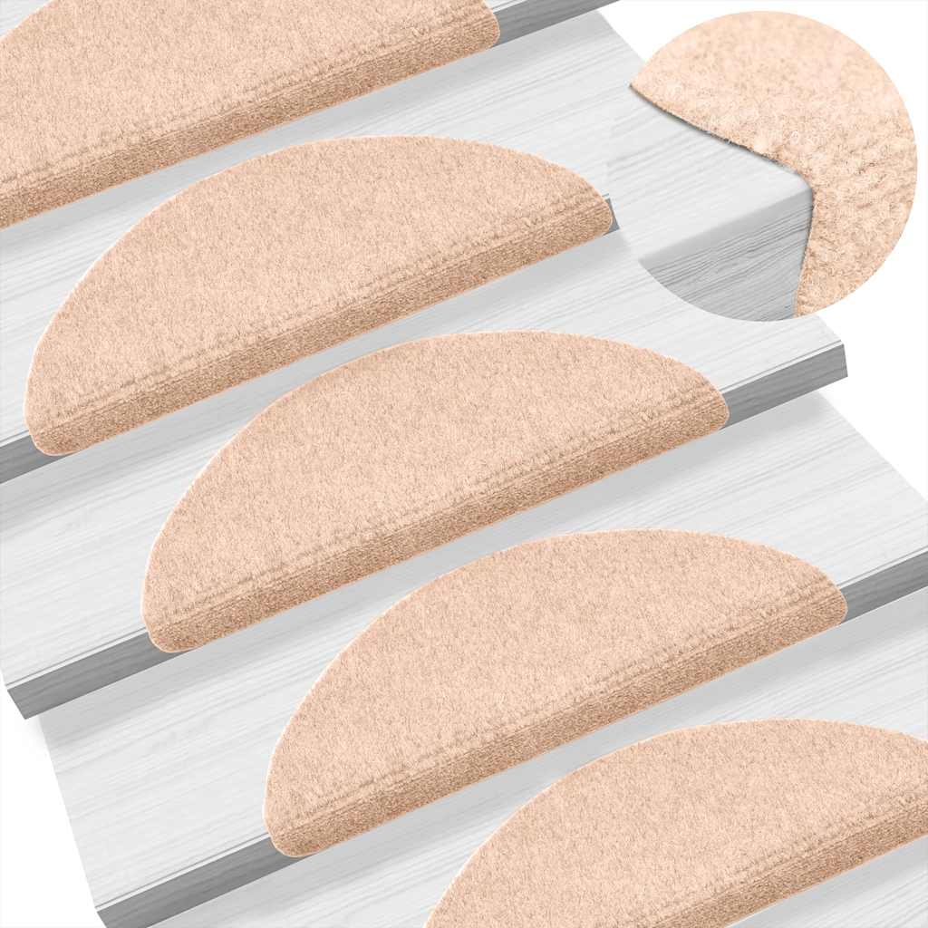 Stufenmatten Selbstklebend 10 Stk. 56x17x3 cm Hellbraun Halbrund