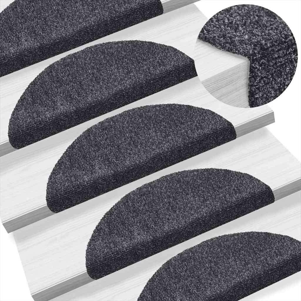 Selbstklebende Treppenmatten 10 Stk. Dunkelgrau 56x17x3 cm - Pazzar.ch