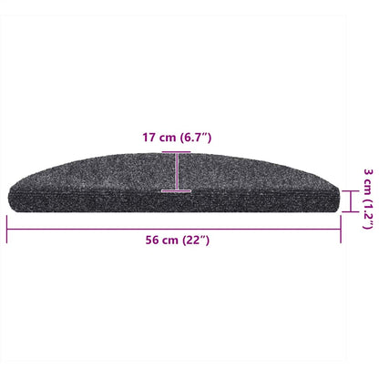 Selbstklebende Treppenmatten 10 Stk. Dunkelgrau 56x17x3 cm - Pazzar.ch