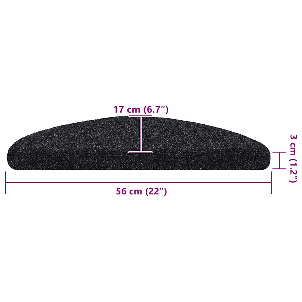 Selbstklebende Treppenmatten 10 Stk. Schwarz 56x17x3 cm - Pazzar.ch