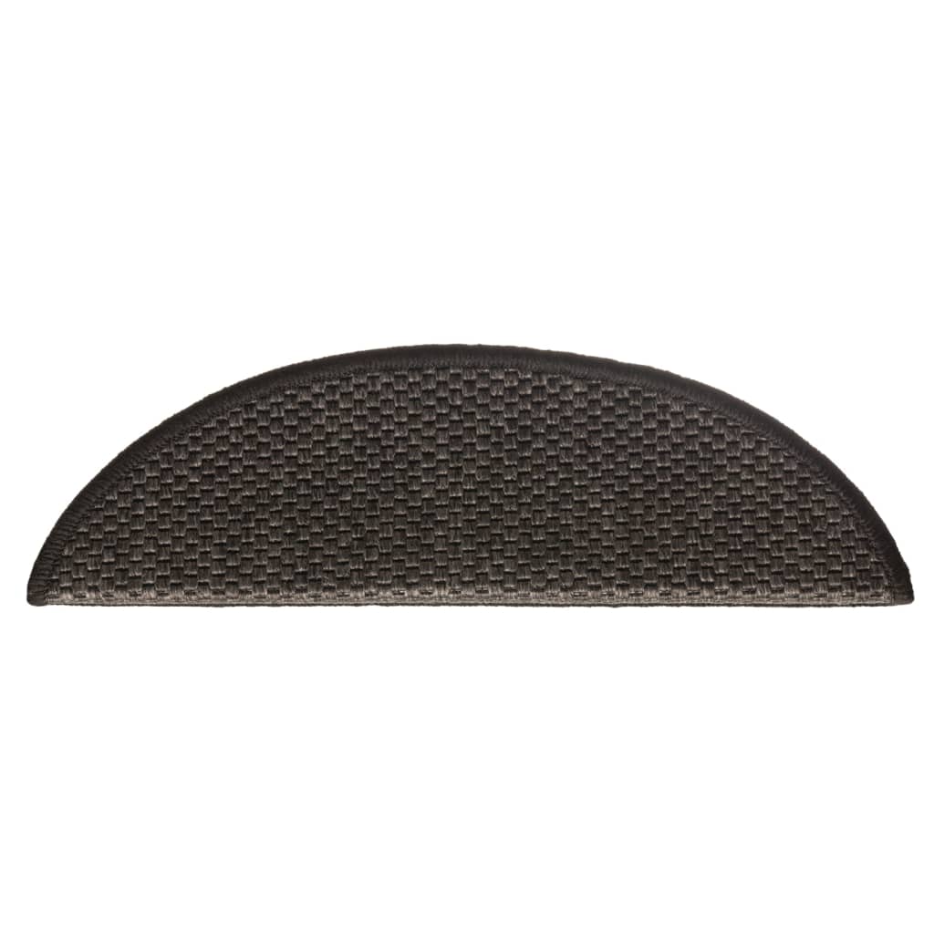 Treppenmatten Selbstklebend Sisal 15 Stk. 56x17x3 cm Anthrazit