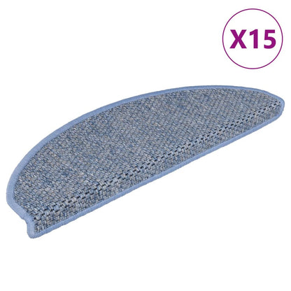 Treppenmatten Selbstklebend Sisal-Optik 15 Stk. 65x21x4 cm Blau - Pazzar.ch