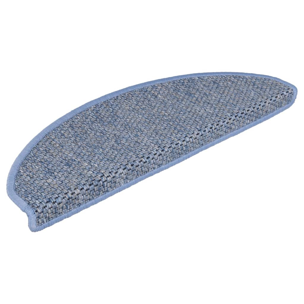 Treppenmatten Selbstklebend Sisal-Optik 15 Stk. 65x21x4 cm Blau - Pazzar.ch