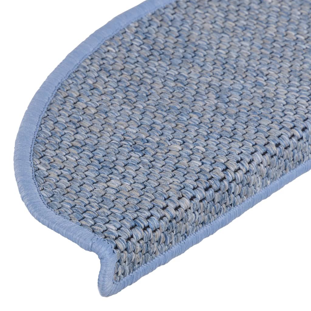 Treppenmatten Selbstklebend Sisal-Optik 15 Stk. 65x21x4 cm Blau