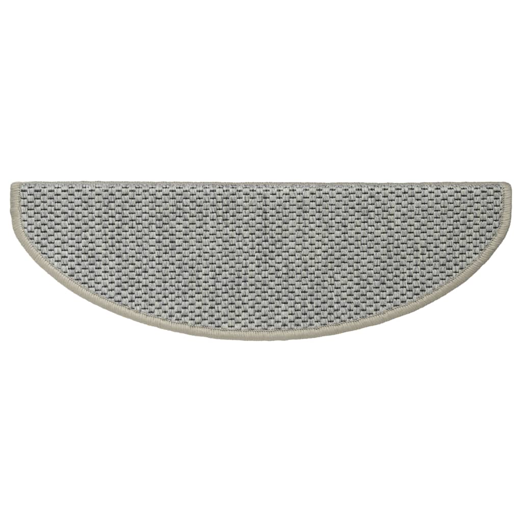 Treppenmatten Selbstklebend Sisal-Optik 15 Stk. 65x21x4 cm Grau