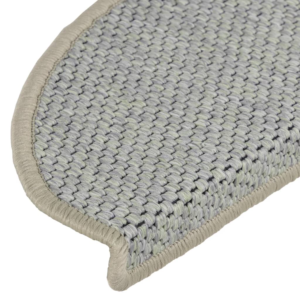 Treppenmatten Selbstklebend Sisal-Optik 15 Stk. 65x21x4 cm Grau