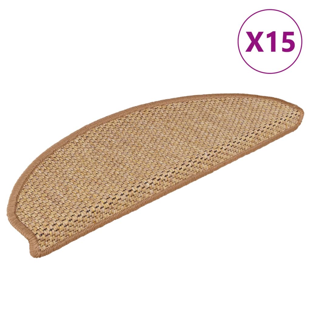 Treppenmatten Selbstklebend Sisal-Optik 15Stk. 65x21x4cm Orange