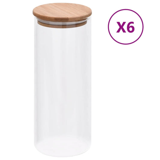 Vorratsgläser mit Bambusdeckel 6 Stk. 1000 ml - Pazzar.ch