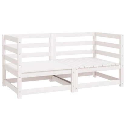 Garten-Ecksofas 2 Stk. Weiß Kiefer Massivholz