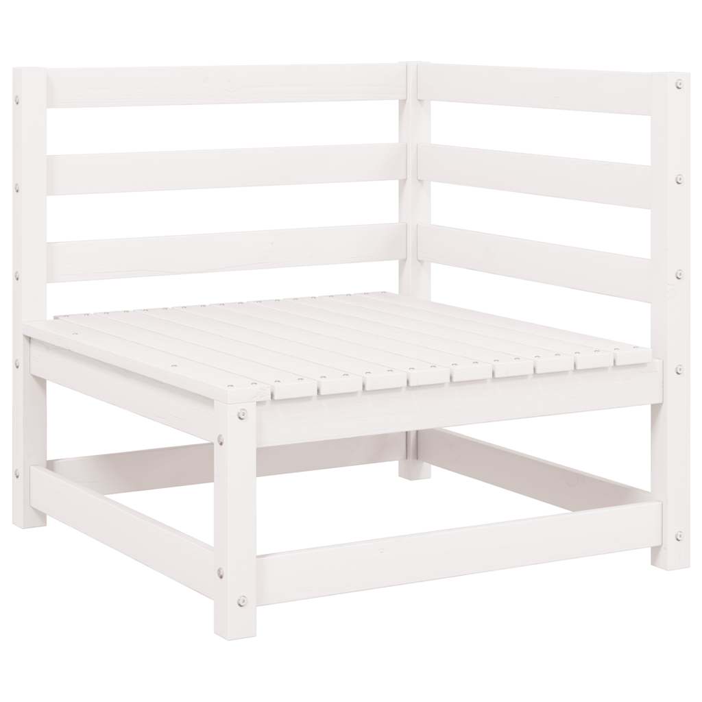 Garten-Ecksofas 2 Stk. Weiß Kiefer Massivholz
