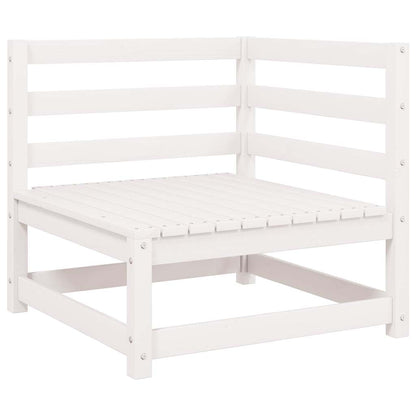 Garten-Ecksofas 2 Stk. Weiß Kiefer Massivholz