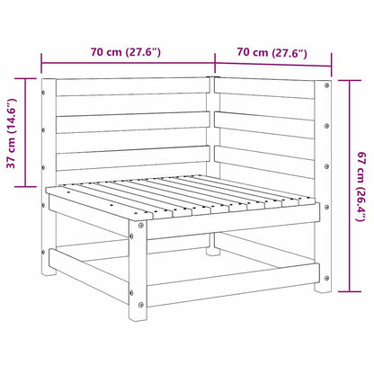 Garten-Ecksofas 2 Stk. Weiß Kiefer Massivholz