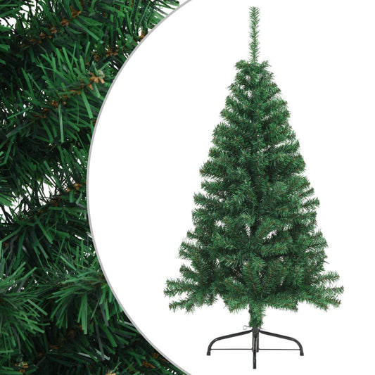 Künstlicher Halb-Weihnachtsbaum mit Ständer Grün 120 cm PVC - Pazzar.ch