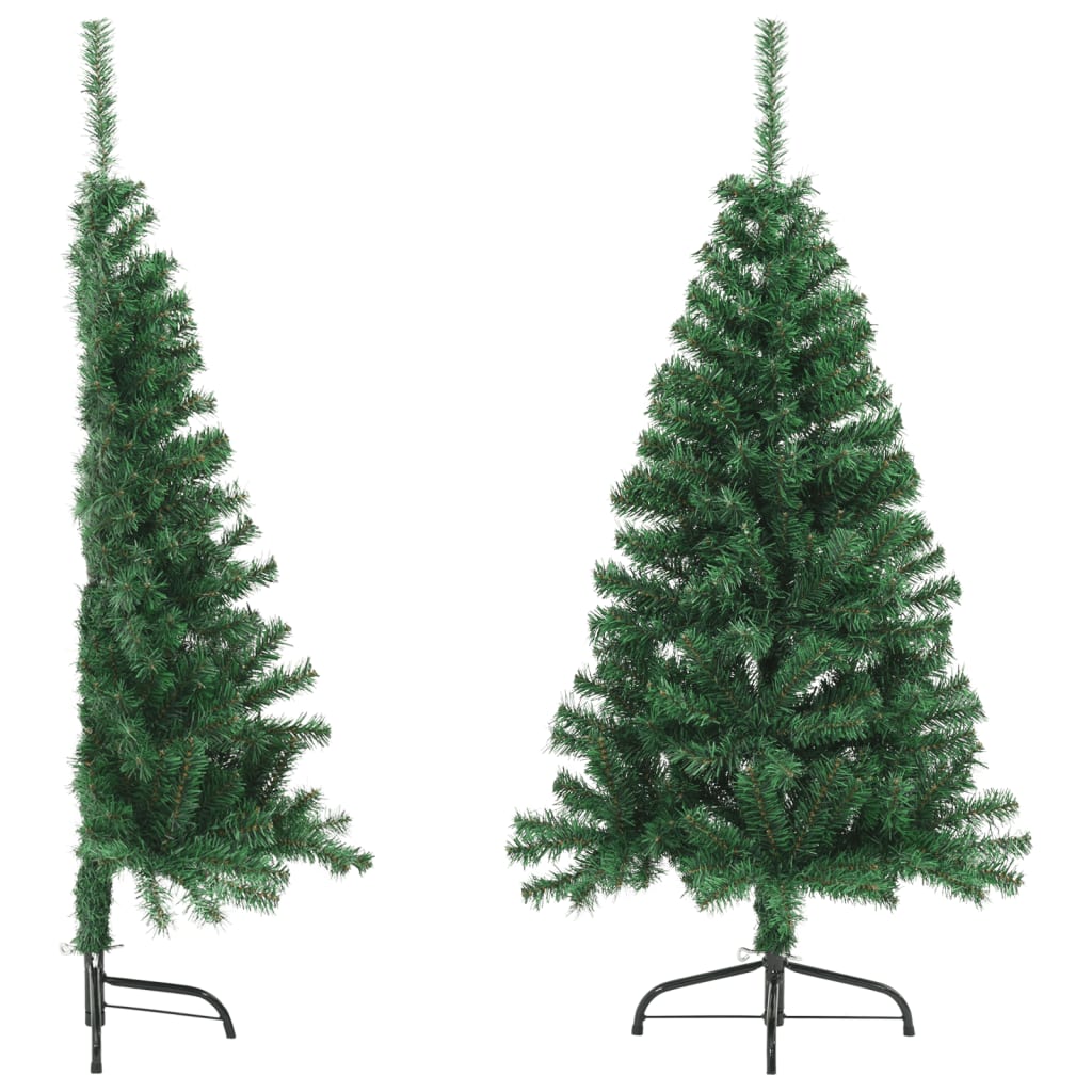 Künstlicher Halb-Weihnachtsbaum mit Ständer Grün 120 cm PVC - Pazzar.ch