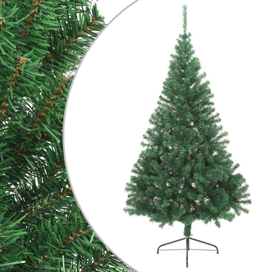 Künstlicher Halb-Weihnachtsbaum mit Ständer Grün 240 cm PVC - Pazzar.ch