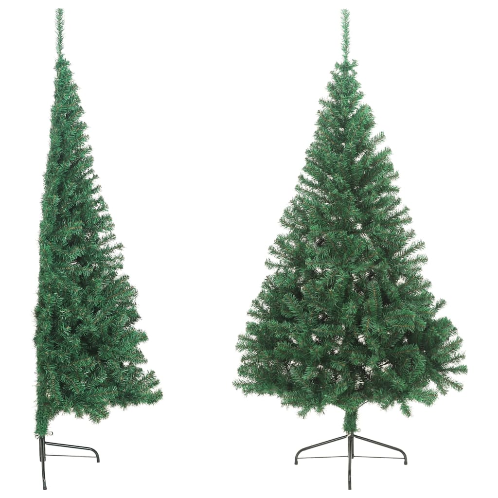 Künstlicher Halb-Weihnachtsbaum mit Ständer Grün 240 cm PVC - Pazzar.ch