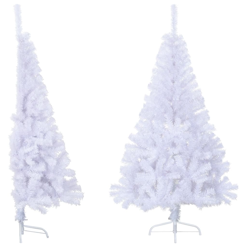 Künstlicher Halb-Weihnachtsbaum mit Ständer Weiß 150 cm PVC - Pazzar.ch