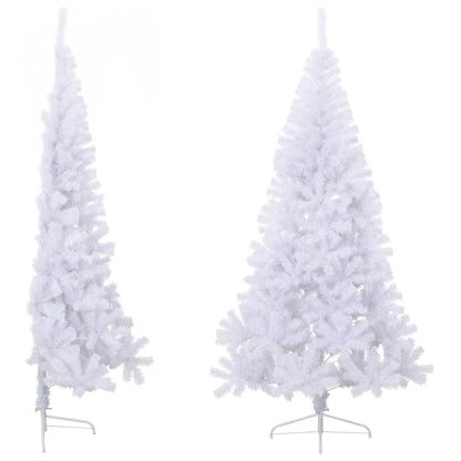 Künstlicher Halb-Weihnachtsbaum mit Ständer Weiß 180 cm PVC - Pazzar.ch