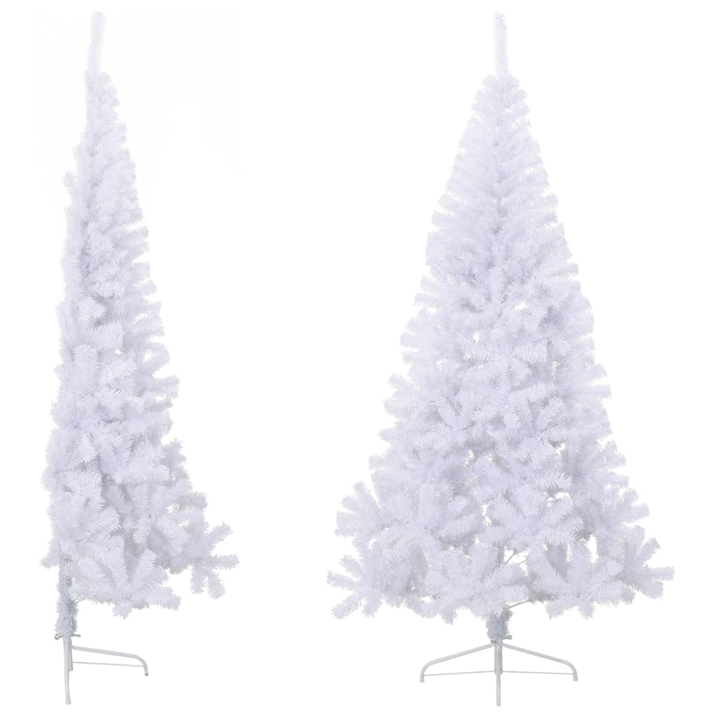 Künstlicher Halb-Weihnachtsbaum mit Ständer Weiß 210 cm PVC - Pazzar.ch