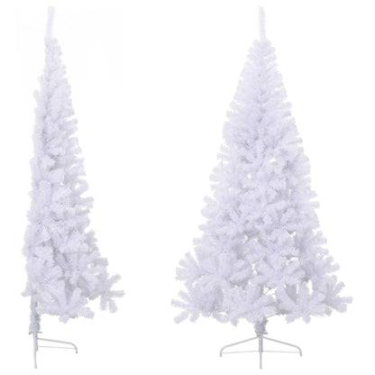 Künstlicher Halb-Weihnachtsbaum mit Ständer Weiß 210 cm PVC - Pazzar.ch